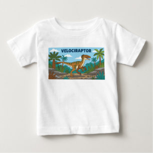 Camiseta Para Bebê dinossauro velociraptor raptor
