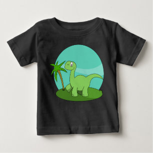 Camiseta Para Bebê Dinossauro verde bonito