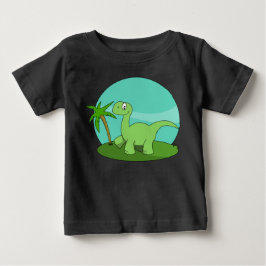 Camiseta Para Bebê Dinossauro Verde Fofo