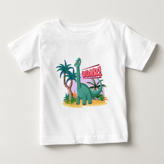 Camiseta Para Bebê Dinossauros  (Frente)
