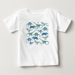 Camiseta Para Bebê Dinossauros Fofos