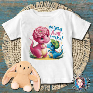 Camiseta Para Bebê Dinossauros Minha tia Excelente me ama