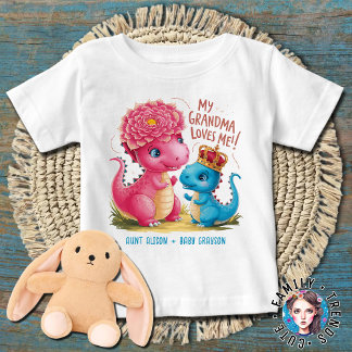 Camiseta Para Bebê Dinossauros Minha tia Excelente me ama