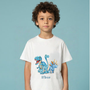 Camiseta Para Bebê Dinossauros nome personalizado
