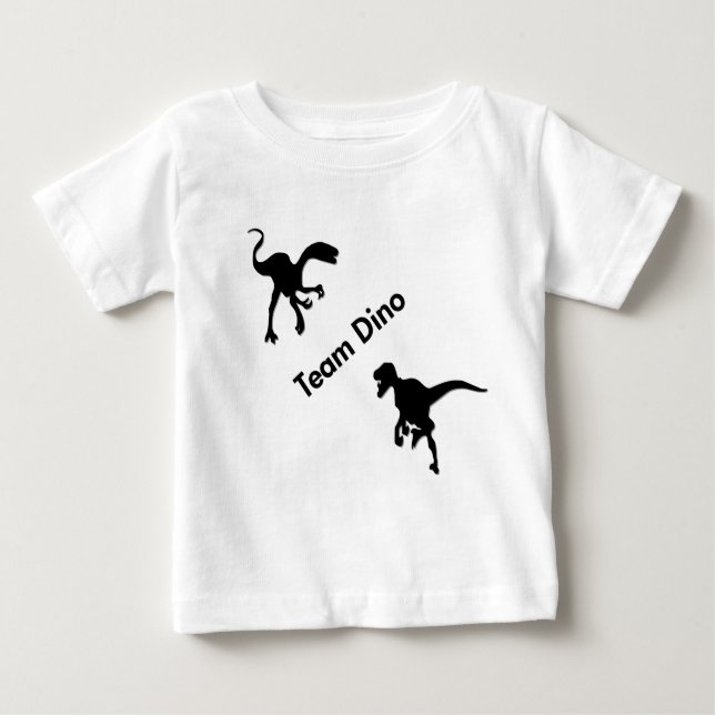 Camiseta Para Bebê Dinossauros Team Dino (Frente)