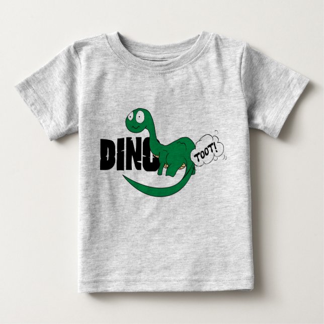 Camiseta Para Bebê DinoToot: Bebê Bronto (Frente)