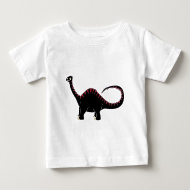 Camiseta Para Bebê Diplodocus preto (Frente)