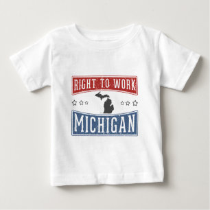 Camiseta Para Bebê Direito De Trabalhar Em Michigan