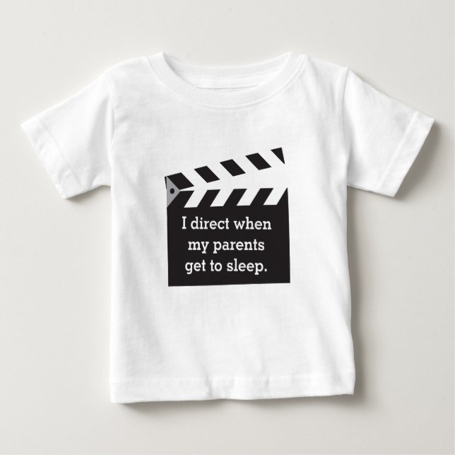 Camiseta Para Bebê Diretor cómico Embarque do subtítulo preto e (Frente)
