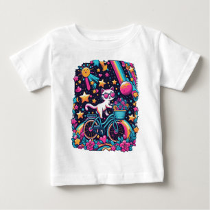 Camiseta Para Bebê Disco Cat