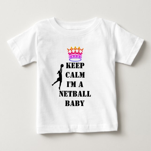 Camiseta Para Bebê Disparador de Meta Personalizado Mantenha o Netbal (Frente)