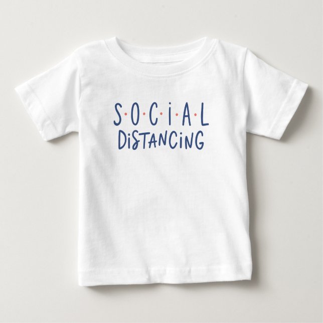 Camiseta Para Bebê  Distância social (Frente)
