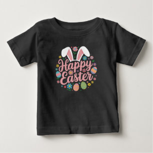 Camiseta Para Bebê Ditos Felizes Páscoa Ovo Coelho