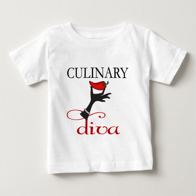 Camiseta Para Bebê Diva Culinária (Frente)