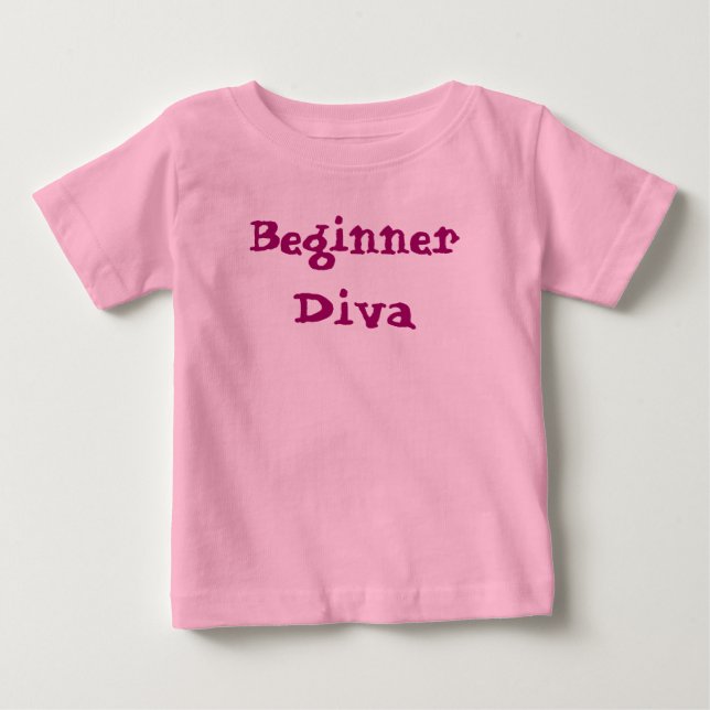 Camiseta Para Bebê Diva Iniciante Cute Sassy Citação Feminina (Frente)