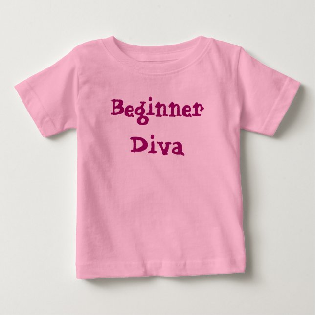 Camiseta Para Bebê Diva Iniciante Cute Sassy Quote Feminina (Frente)