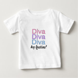 Camiseta Para Bebê Diva Quaisquer Perguntas