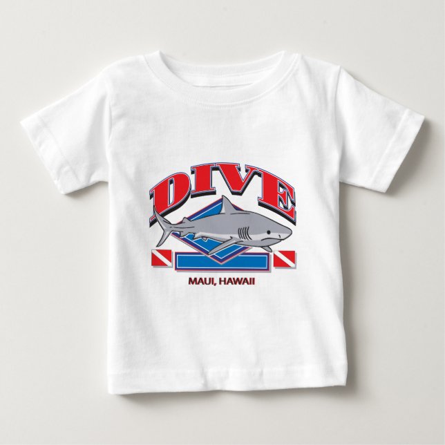 Camiseta Para Bebê Dive Hawaii, (Frente)