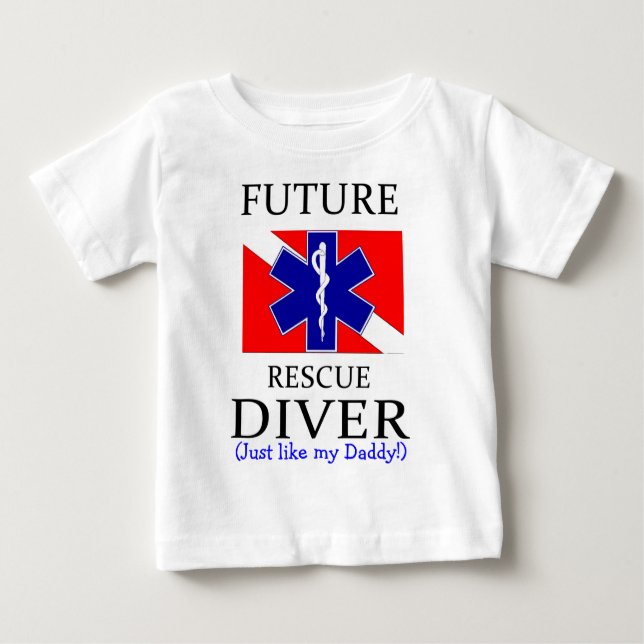Camiseta Para Bebê diver_pai futuro (Frente)