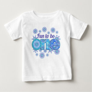 Camiseta Para Bebê Diversão de Neve Congelada para ser Um