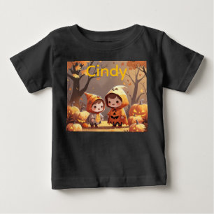 Camiseta Para Bebê Diversão de outono com um amigo