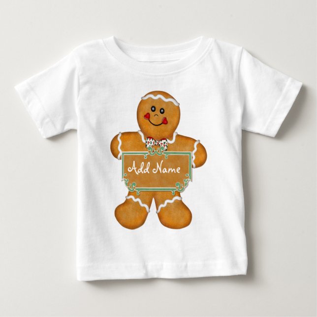 Camiseta Para Bebê Diversão de pão de Gengibre (Frente)