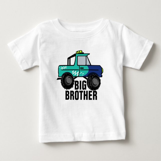 Camiseta Para Bebê Diversão de quatro rodas / Big Brother (Frente)