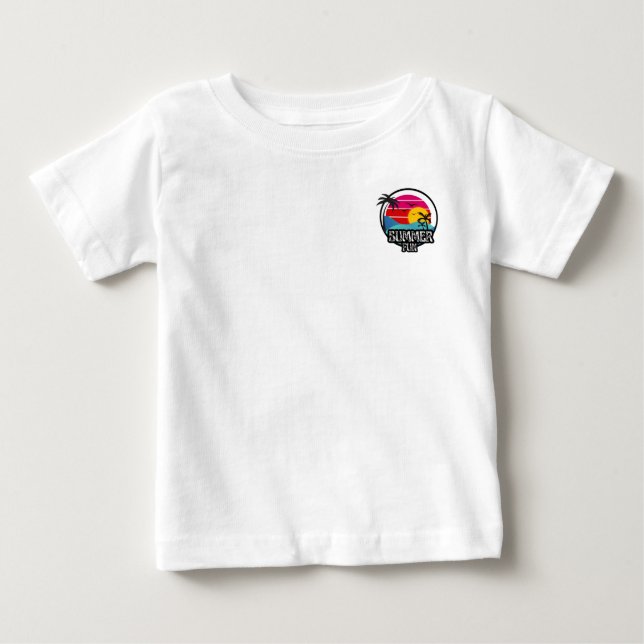 Camiseta Para Bebê Diversão de Verão (Frente)