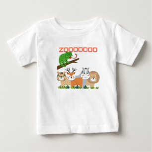 Camiseta Para Bebê Diversão de Zoo