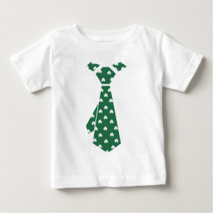 Camiseta Para Bebê Diversão do Shamrock Pattern Faux Tie Rua. Dia de
