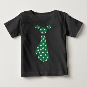 Camiseta Para Bebê Diversão do Shamrock Pattern Faux Tie Rua. Dia de