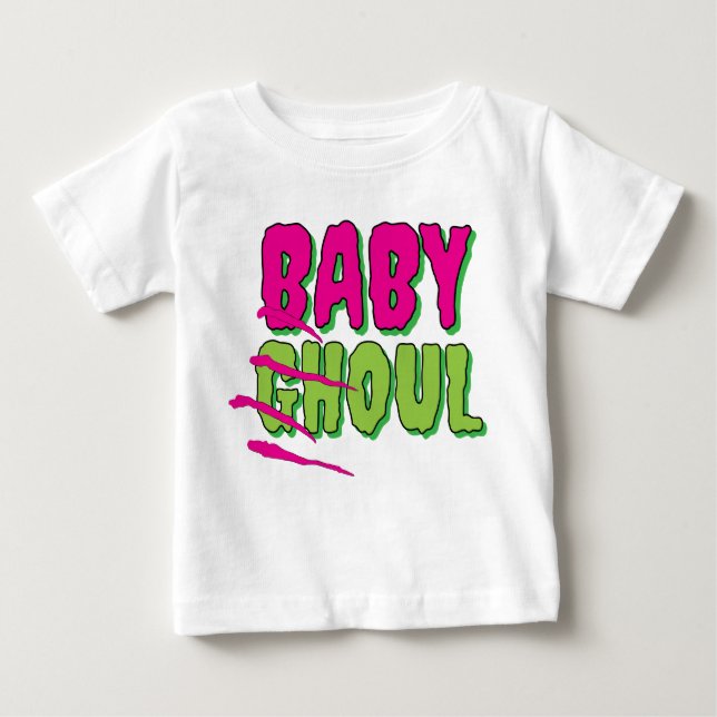 Camiseta Para Bebê Diversão Engraçada Ghoulish Cute 'Baby Ghoul' T -  (Frente)