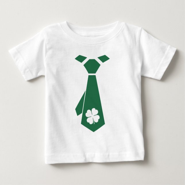 Camiseta Para Bebê Diversão Faux Shamrock Tie Rua.Dia de Patrick (Frente)