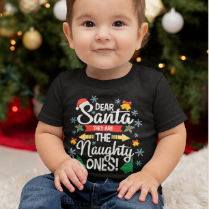 Camiseta Para Bebê Diversão, Papais noeis queridos. Eles são os mal