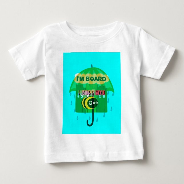 Camiseta Para Bebê Diversão Rainy Day: Uma Perspectiva de Abelha. "Eu (Frente)