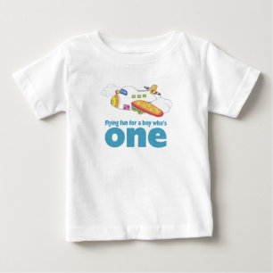Camiseta Para Bebê Diversão Voadora para um Menino Que Tem 1
