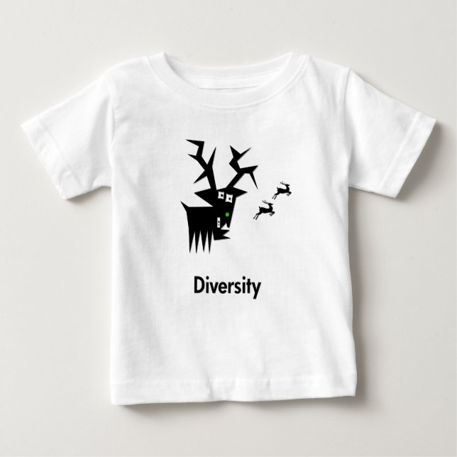 Camiseta Para Bebê Diversidade de veados (Frente)