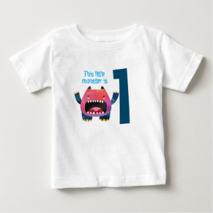 Camiseta Para Bebê Divertido e colorido meu pequeno monstro de primei