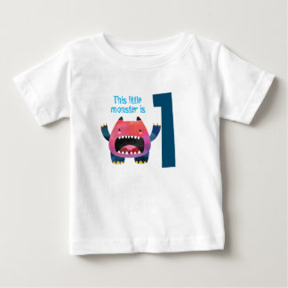 Camiseta Para Bebê Divertido e colorido meu pequeno monstro de primei