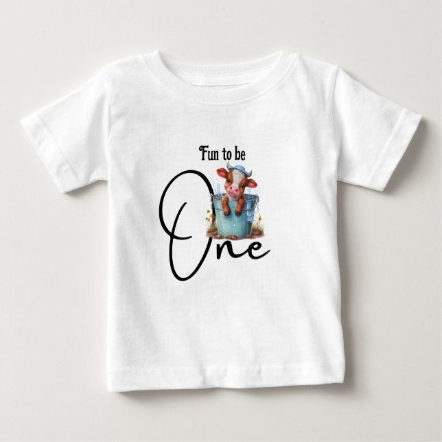 Camiseta Para Bebê Divertido em ser uma vaca em um Balde personalizad (Frente)