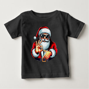 Camiseta Para Bebê Divertido Seis Sete 6 7 Meme Papai Noel Natal