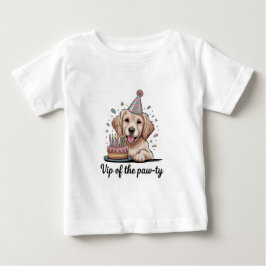 Camiseta Para Bebê Divertido "VIP do Paw-ty" Cachorro de Aniversário