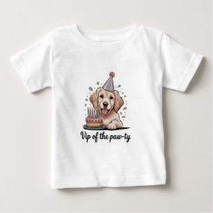 Camiseta Para Bebê Divertido "VIP do Paw-ty" Cachorro de Aniversário