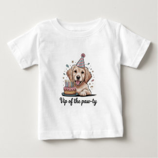 Camiseta Para Bebê Divertido "VIP do Paw-ty" Cachorro de Aniversário