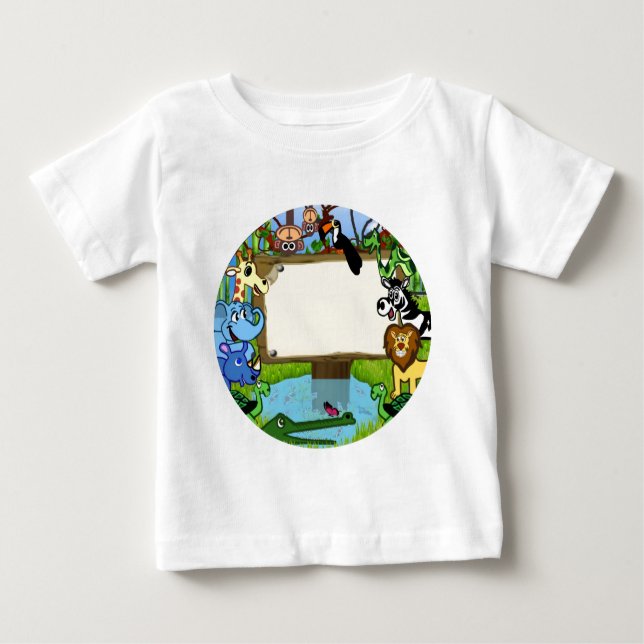 Camiseta Para Bebê Divertimento com animais (Frente)