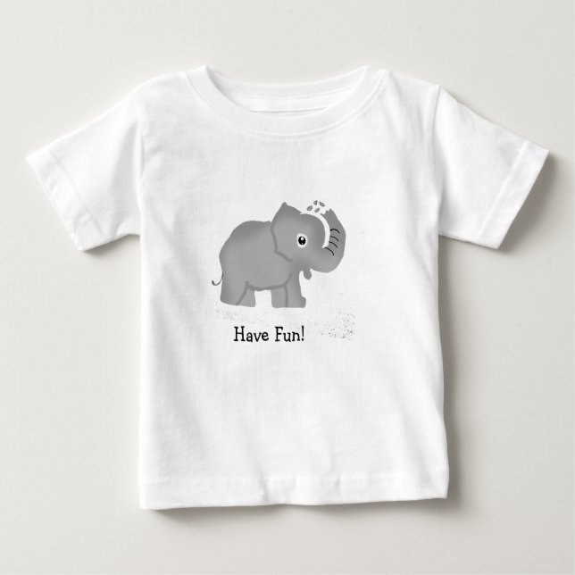 Camiseta Para Bebê Divirta-Se, Bebê Elefante (Frente)