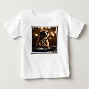Camiseta Para Bebê DJ Meerkat: Rastreios na Savana,