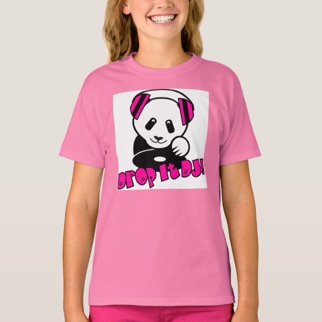 Camiseta Para Bebê DJ Panda - Largue DJ! (Frente)