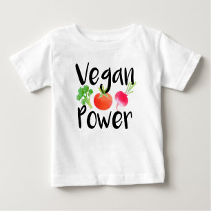 Camiseta Para Bebê Do "camisa do bebê do poder Vegan"