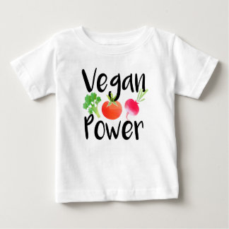 Camiseta Para Bebê Do "camisa do bebê do poder Vegan"